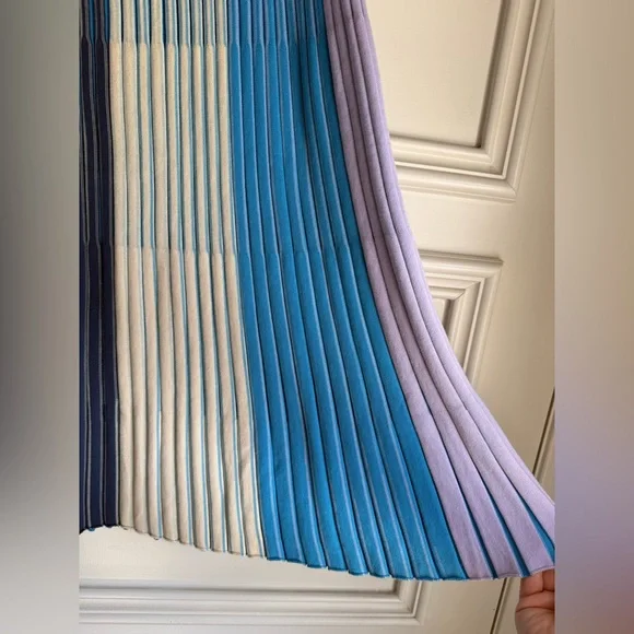 COS Blue, Purple, and Tan Pleated Maxi Skirt - Picture 6 of 9